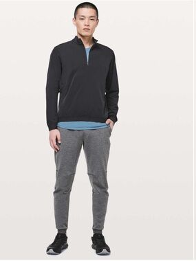 Lululemon  Sweatshirt Quarter Zip  Cotton Fleece Long Sleeve Top XL Black